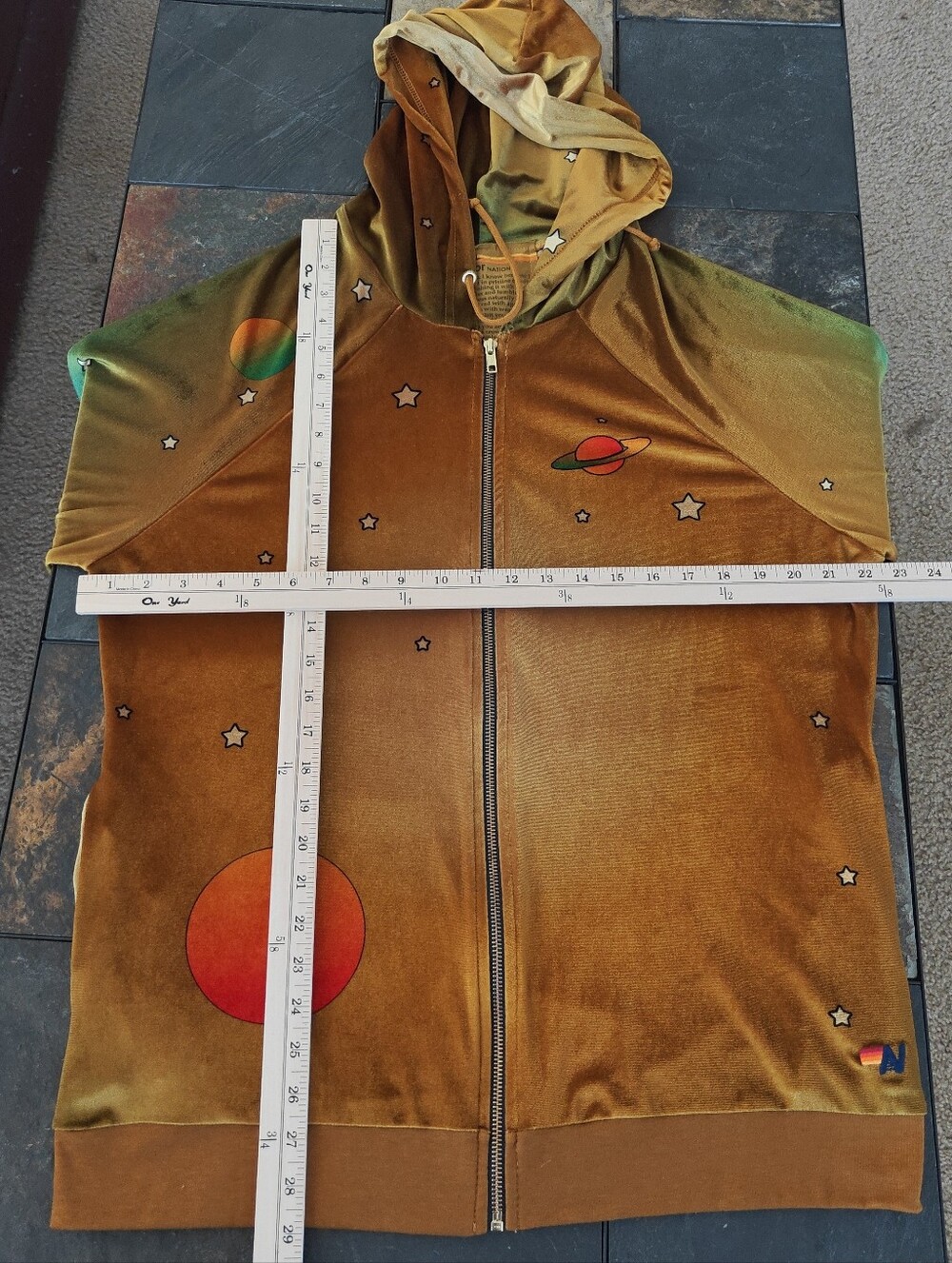 Aviator Nation velvet celestial hoodie oversized L - Picture 10 of 11